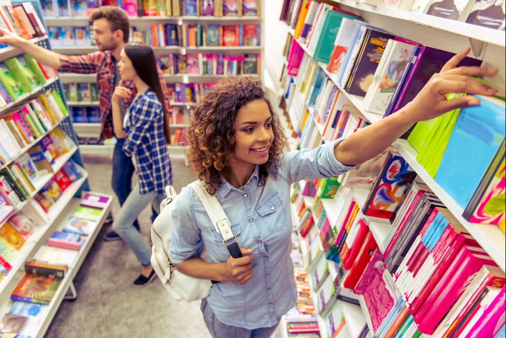 young people shopping in a book store