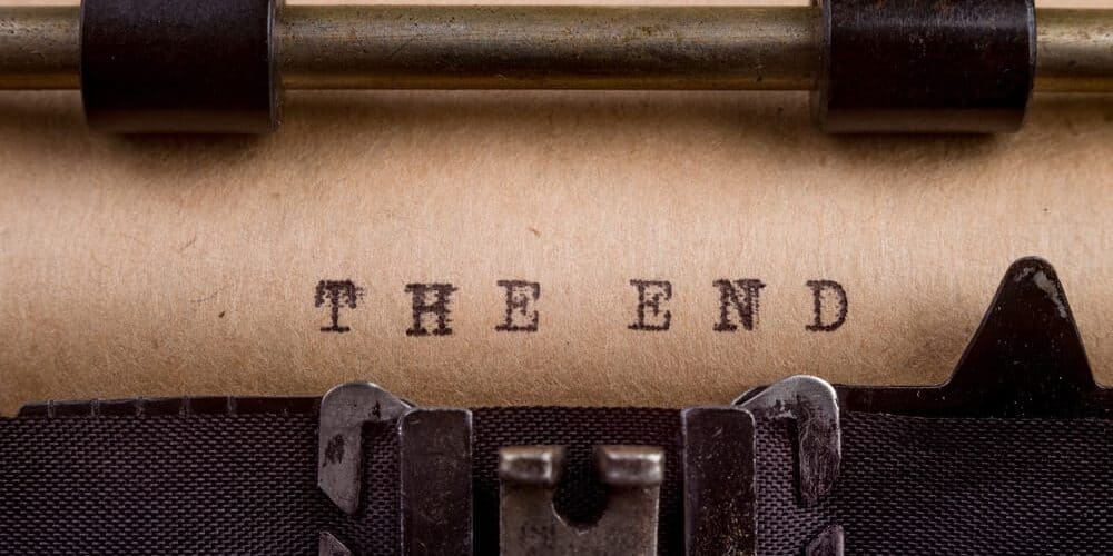The End on a typewriter